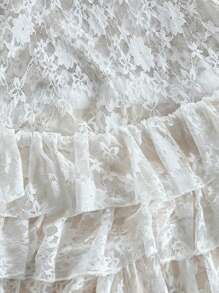 Soleia 春夏纯蕾丝优雅度假荷叶边针织连体裤、女士春季服装、夏季服装、复活节、狂欢节服装、女士西部服装、波西米亚风、牛仔装、女士端庄连衣裙、仙女风、热带度假女士服装、白色新娘送礼会礼服、毕业服装、女士沙滩装、女士早午餐服装、蕾丝、荷叶边、露背、露肩 - 彩色 - 查看 7