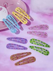 SHEIN X Care Bears 12 件/套彩色可爱熊印花发夹，配有收纳盒，适合刘海和碎发 - 彩色 - 查看 2
