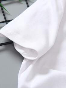 SHEIN Young Boy Street Style Short Sleeve Round Neck T-Shirt, Cool Workwear Patchwork Vest, Loose Shorts 3-Piece Set, Comfortable And Fashionable For Spring And Summer Khaki Young Boys Setsgreen Young Boys Sets - Multicolor - View 4