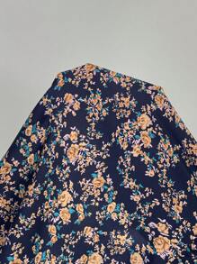 SHEIN Frenchy 大码女式夏季浪漫优雅花卉蕾丝拼布 A 字膝长连衣裙