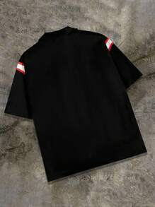 Manfinity EMRG Camisa de manga corta casual de hombre con impresión de letra de ángel