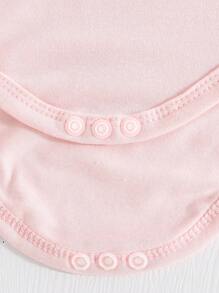 SHEIN Playful Pals 5件套女婴柔软舒适马卡龙色露肩短袖连体衣，百搭休闲日常春夏装 - 彩色 - 查看 3