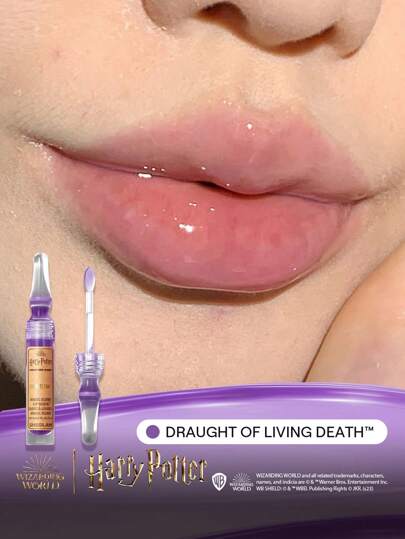 Harry Potter™ X SHEGLAM Brillo Labial Magic Elixir-Draught Of Living Death™ Aceite Labial Con Acabado Brillante LáPiz Labial LíQuido Hidratante Con Purpurina Reduce Las LíNeas Finas De Los Labios Cuidado Suave De Los Labios Regalo De Navidad Brillo Labial Morado Lip Combo Marca Belleza Maquillaje Maquullaje CosméTica Para Mujeres NiñAs Perfecto Para Invierno Primavera Ideal Para Y2K Elegante Moda Adecuado Para CumpleañOs Regalo Fiesta Listo Mejor Color