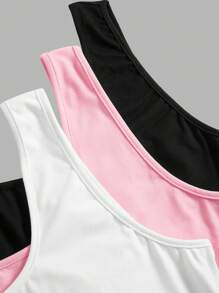 SHEIN EZwear Plus Size Women 3-Piece Set Square Neck Jumpsuit With Open Back Design, Casual Wear - Multicolor - View 10