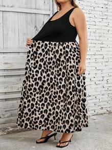 SHEIN CURVE+ Plus Size Solid Color Patchwork Ruched Dress, Casual Beach Wear - Multicolor - View 10