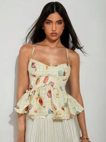 COSMINA 女士夏季休闲随机印花吊带背心 - 彩色 - 查看 6