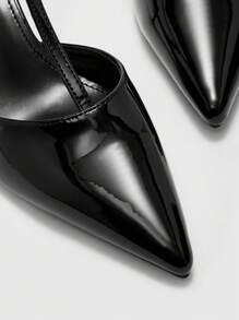 CUCCOO BIZCHIC Giày cao gót thấp gót thấp, quai ngang chữ T bằng da bóng màu đen, thời trang cho đi làm, hẹn hò, dự tiệc và các sự kiện dịp Giáng sinh. - màu đen - Xem 7