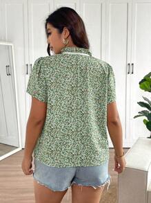 SHEIN Frenchy Plus Size Summer Beach Vacation Loose Design Short Sleeve Tee