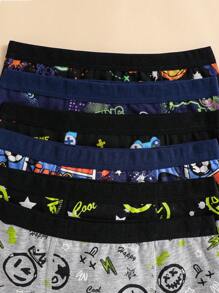 6 件装 Tween Boy 彩色视频游戏和印花棉质平角内裤