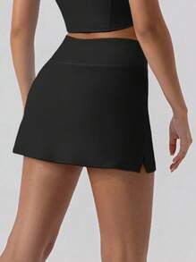 Chiquease Black Multi-Functional Pencil Skirt, Slim Fit Anti-Flashing, Suitable For Back To School, Knee-Length Skirt - Black - View 2