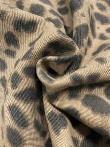 StreetHx 女士豹纹休闲宽松阔腿修身裤 - 卡其色 - 查看 6