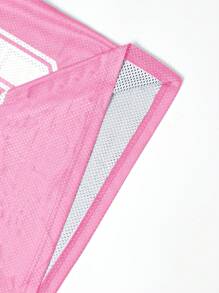 Manfinity Dauomo Men's Summer Casual Contrast Color Striped Numerical Print T-Shirt, 2000s Style - Pink - View 4