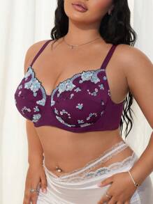 Plus Size Women Seamless Wire-Free Lingerie Bra, Single Pack - Multicolor - View 5
