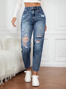 SHEIN EZwear Jean mom déchiré