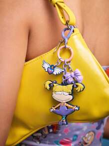 Nick 90s | SHEIN 1pc Cute Cartoon Pattern 3D Keychain, Bag Decorative Chain - Multicolor - View 4