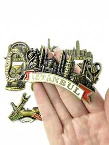 1/2 件手工复古金属冰箱贴 - 全球地标收藏家套装（巴黎埃菲尔铁塔/迪拜塔/荷兰风车）带开瓶器，独特的旅行纪念品和家居装饰礼物，适合生日/婚礼/乔迁 - 彩色 - 查看 4