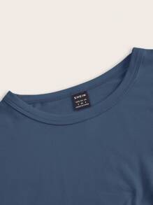 SHEIN EZwear Conjunto de 4 camisetas de mujer de manga corta, cuello redondo, ajuste ceñido, apropiadas para el verano - Multicolor - Ver 5