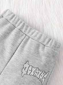 2pcs Set Baby Boys Letter Embroidery Hoodie Sweatshirt Jacket & Pants Outfit, Soft & Comfortable, Casual Style, Suitable For Autumn/Winter Outdoor Activities, Daily Life, Vacation