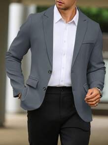 Manfinity Mode 男士商务休闲正式旅行翻领西装外套