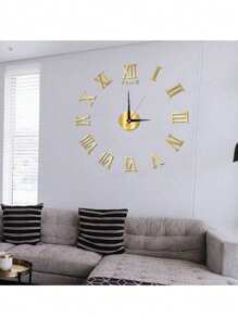 SHEIN 1pc Acrylic 3d Diy Clock Wall Art For Living Room, Bedroom, Study Room (Battery Not Included) School Decor School Surprise Dormitory Decor Back To School