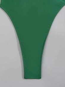 Swim SXY Deep V-Neck Backless Sexy Camisole, Beach Summer Outfits For Women - Green - View 3