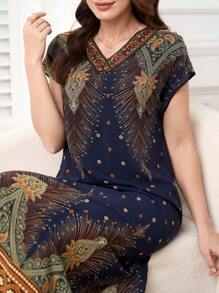 Al Najma Váy in họa tiết Ả Rập cổ điển thường ngày mùa hè cho nữ - Nhiều màu - Xem 1