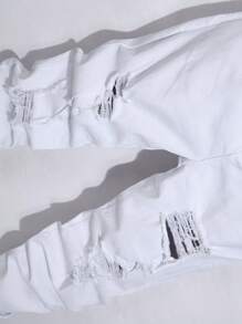 Manfinity EMRG Men's Casual Denim Jeans, Suitable For Summer - White - View 5