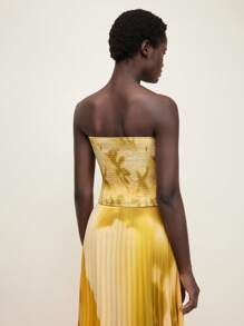 BizChic New Spring/Summer Women Elegant Daily Work/Date Tie Dye Ruffle Yellow Patterned Camisole Top - Yellow - View 3