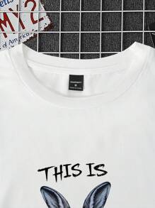 Manfinity Homme 男士圆领短袖T恤，休闲时尚，适合夏季 - 白色 - 查看 4