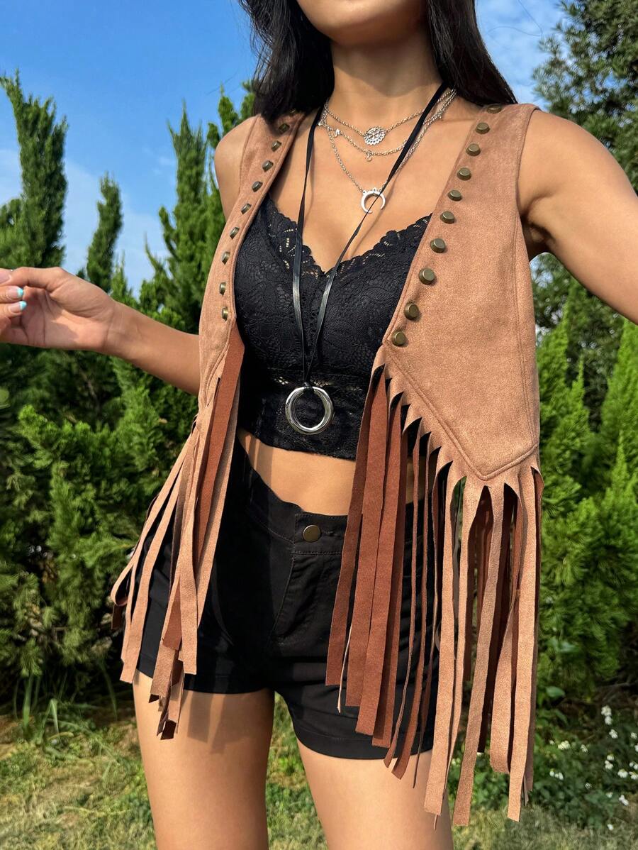 SHEIN EZwear 女士无袖纯色夹克，简约时尚，适合夏季