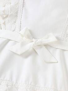 SHEIN Explorewe Vestido blanco para niña preadolescente, apto para bodas de verano - Blanco - Ver 5