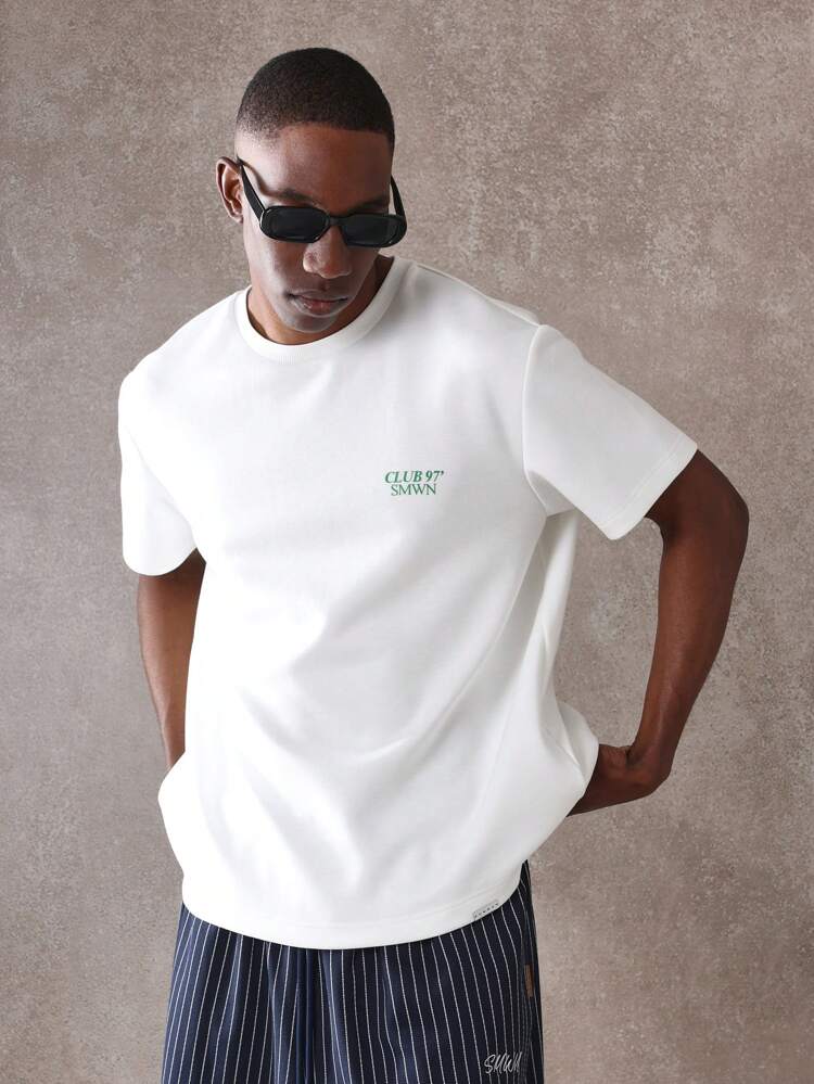 SUMWON Premium Club Style Statement T-Shirt Urban Streetwear Graphic Print Tee Casual Summer Spring Relaxed Fit Weekend Fashion