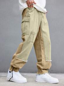 Manfinity EMRG Men's Utility Pocket Raw Hem Relaxed Fit Jeans - Multicolor - View 5