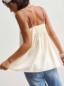 Bohemela 波西米亚风女式度假休闲花卉刺绣吊带背心