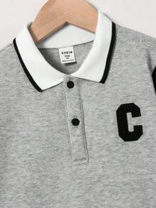 SHEIN 2pcs/Set Young Boys' Casual School Style Comfortable And Fashionable Simple Practical Embellished Fleece Pullover With Pants, Suitable For Kids Outfits, Back To School, Young Boy Clothes, School Uniform, Daily Wear, Outdoor, Sports, Autumn And Winter Season