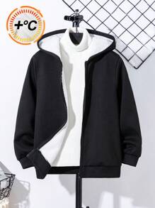 SHEIN Leap Crew Tween 男童休闲加厚保暖内衬针织夹克外套