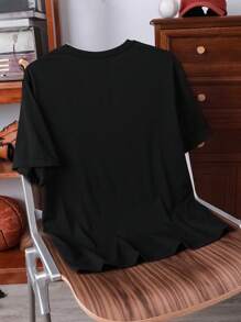 HARRY POTTER X SHEIN Men's Casual Letter & Magic Wand Print Short Sleeve T-Shirt, Summer