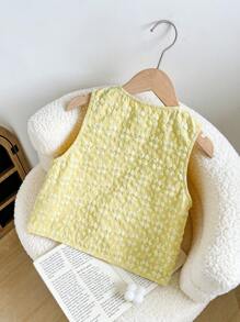 SHEIN 青少年女孩舒适休闲日常百搭无袖背心 - 黃色 - 查看 2