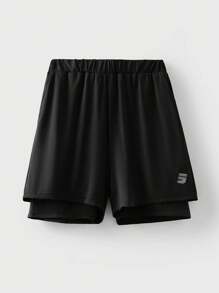 JNSQ Short de sport professionnel pour l'extérieur, retour à l'école. Ensemble de shorts de course pour enfants avec taille élastique et impression réfléchissante 3M