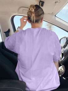 Christian Easter Graphic, Flower Resurrection PNG Collage, God Ain't Finished With Me Yet, Vintage PNG For Sublimation, Jesus Shirt Design For Women T-Shirt - Purple - View 2