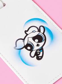 THE POWERPUFF GIRLS X SHEIN Bubbles Powerpuff Girls Print White Luggage Tag