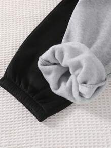 SHEIN 2 件 Tween Girl' 羊毛袖口运动裤，休闲百搭运动裤，带有洛杉矶印花 - 彩色 - 查看 4