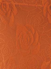 MUSERA Sheer Mesh Spaghetti Strap Unitard Boho Spring Summer Vacation Beachwear Holiday Festival Concert - Orange - View 6