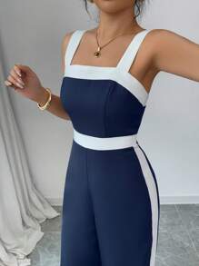 Elenzga 女士时尚通勤拼色连体裤