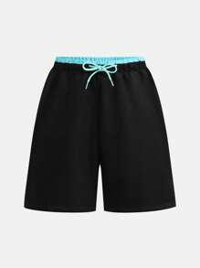 SHEIN Teen Boys Casual 2 In 1 Swimtrunks, Beach Shorts, Swimwear, Suitable For Beach Party, Music Festival, Surfing, Swimming, Spring/Summer