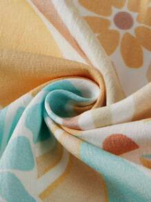 Cozy Pixies 1pc Vintage Floral Soft & Cozy Nursing Cover With Pocket, Breastfeeding Scarf For Outdoor Use