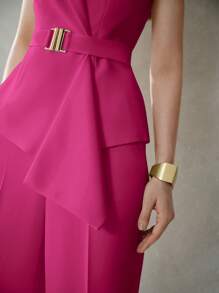 MOTF PREMIUM LAPEL COLLAR BELTED WAISTCOAT - Hot Pink - View 2