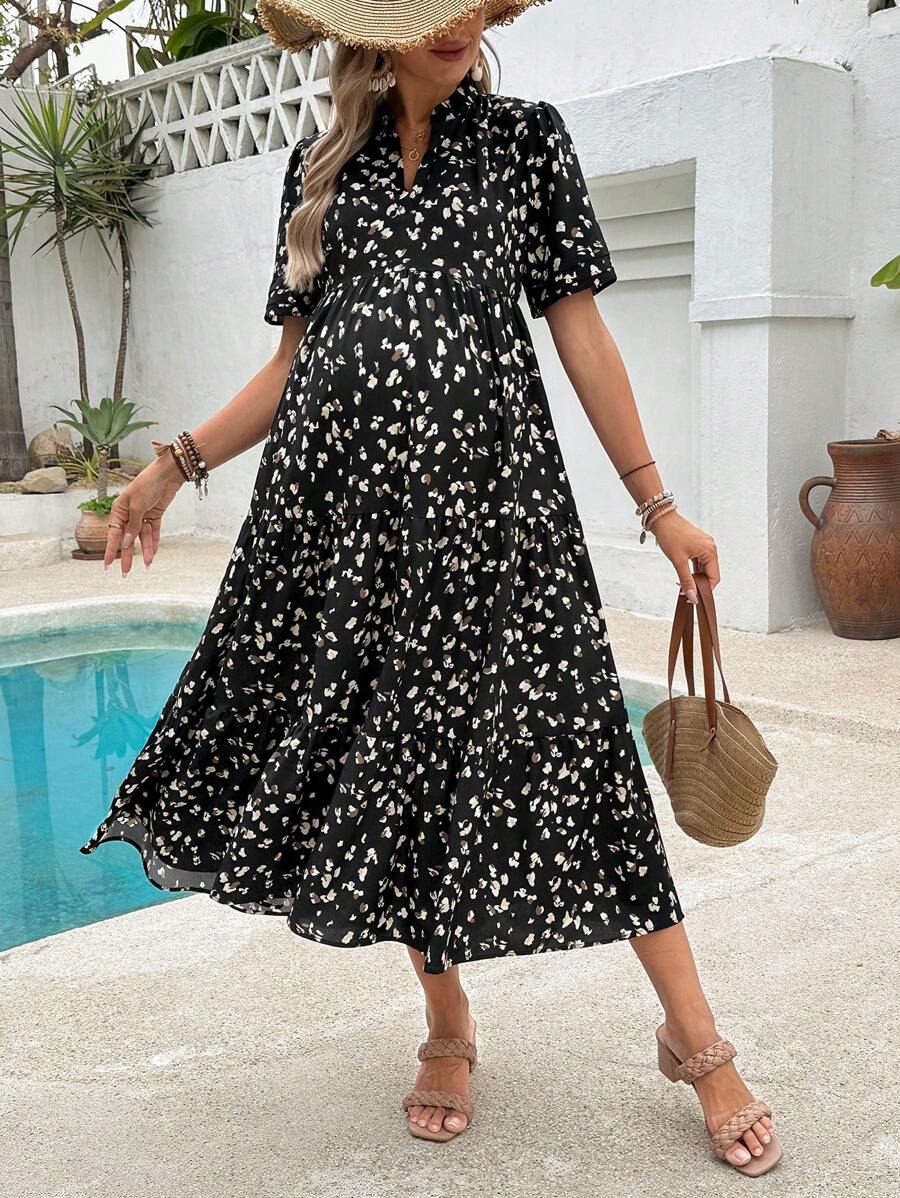 SHEIN Maternity Comfortable Versatile Simple Stylish Dress, Suitable For Summer