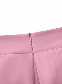 SHEIN Clasi Falda elegante de talle alto para mujer, primavera/verano - Rosa - Ver 3