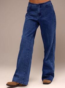 MUSERA Jeans de cintura baja y pierna recta